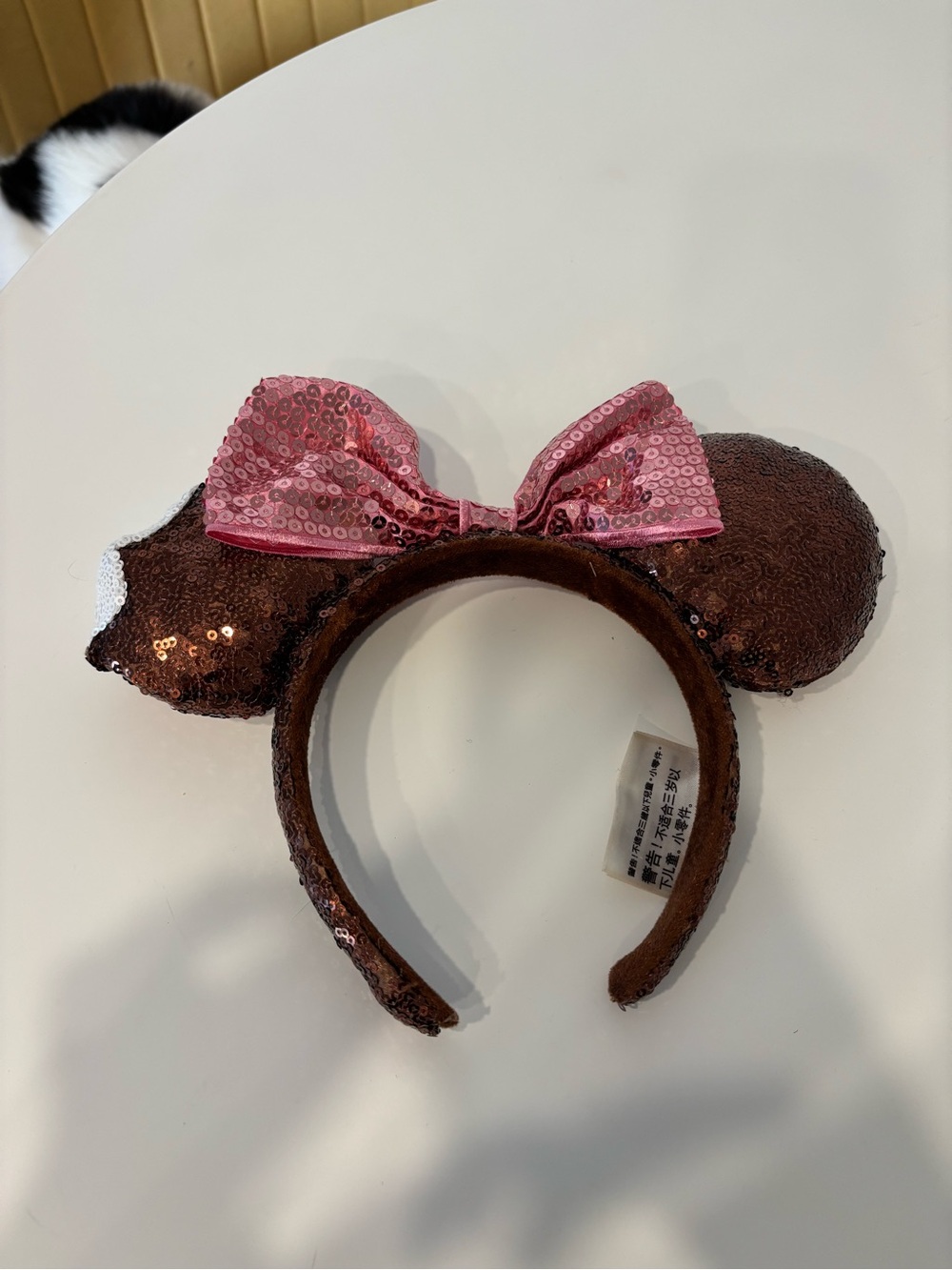 Sequin Disney ears with Pink Bow